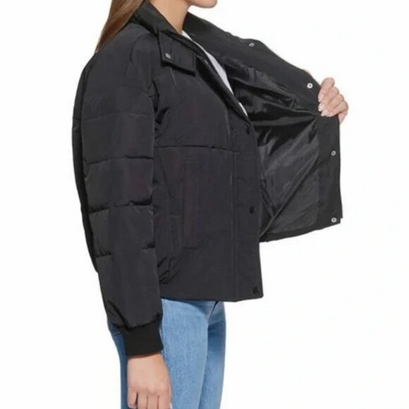 NWT Levi's Ladies' Cinched Puffer Jacket Black Size Large - Picture 2 of 4